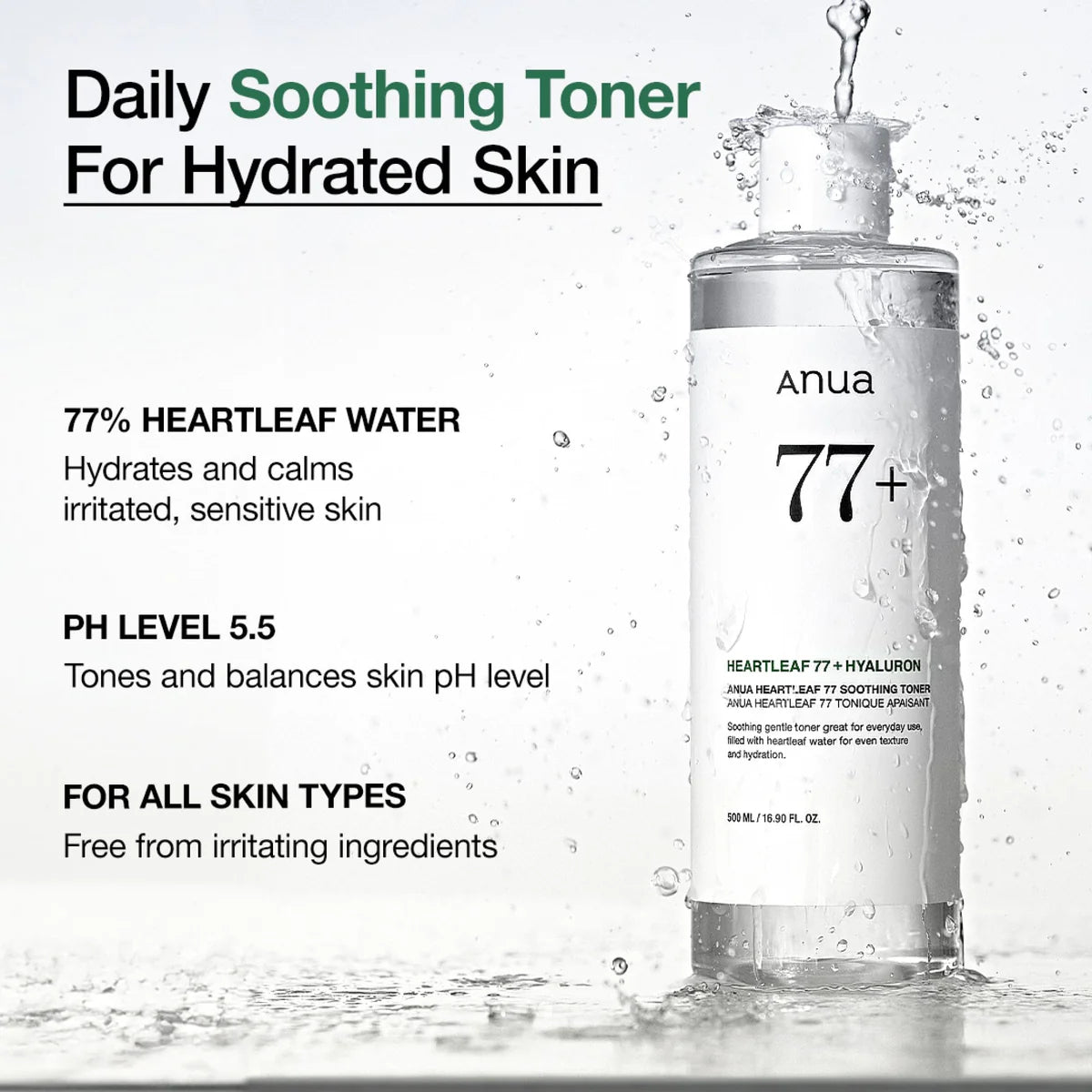 Anua - Heartleaf 77% Soothing Toner 250ml - Coree Beauty