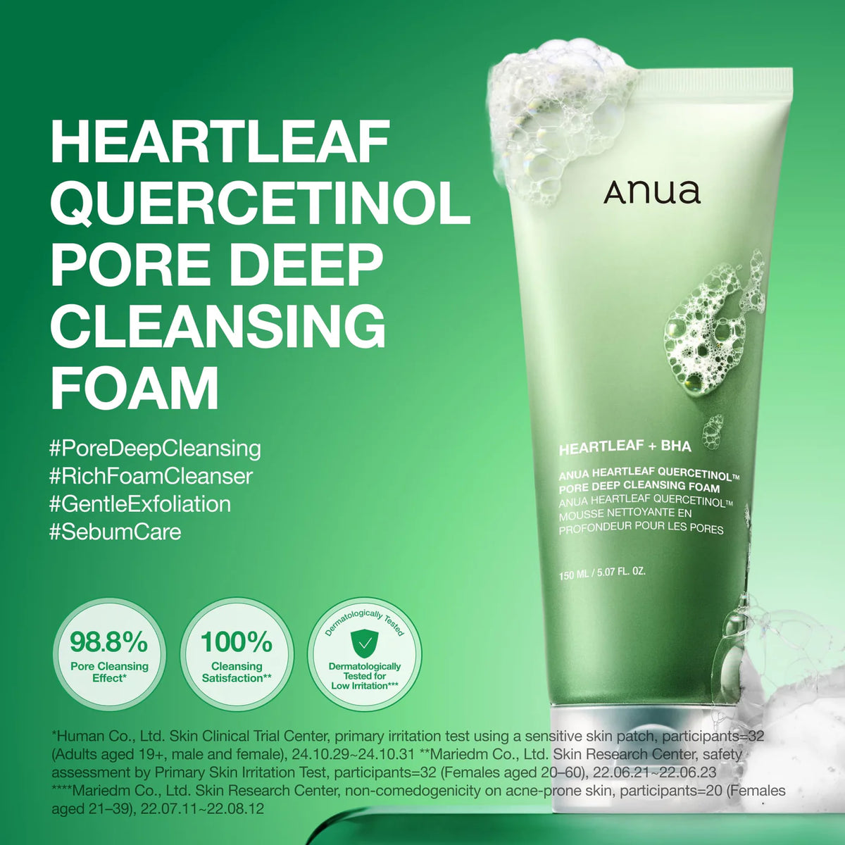 ANUA Heartleaf Quercetinol Pore Deep Cleansing Foam