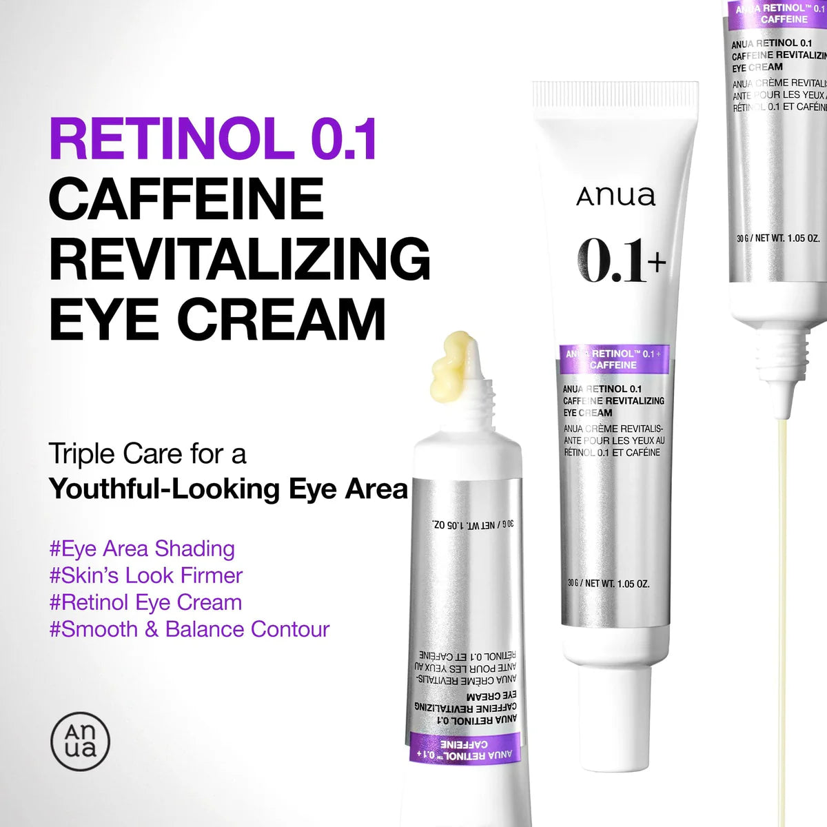 Anua Retinol 0.1 Caffeine Revitalizing Eye Cream - Coree Beauty