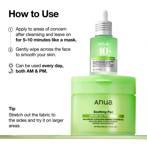 Anua  Azelaic 10 Hyaluron Redness Soothing Pad