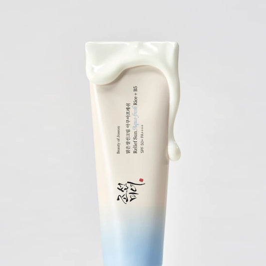 Beauty of Joseon Relief Sun Aqua Fresh Rice + B5 SPF50+/PA++++ 50ml  Crème solaire légère hydratante K-beauty à base de riz et vitamine B5, protection UV haute, vegan et non grasse.