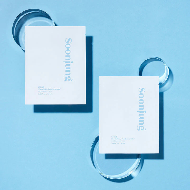 Masque en tissu ETUDE House SoonJung Panthensoside, hydratant et apaisant pour peaux sensibles, enrichi en panthénol et madécassoside